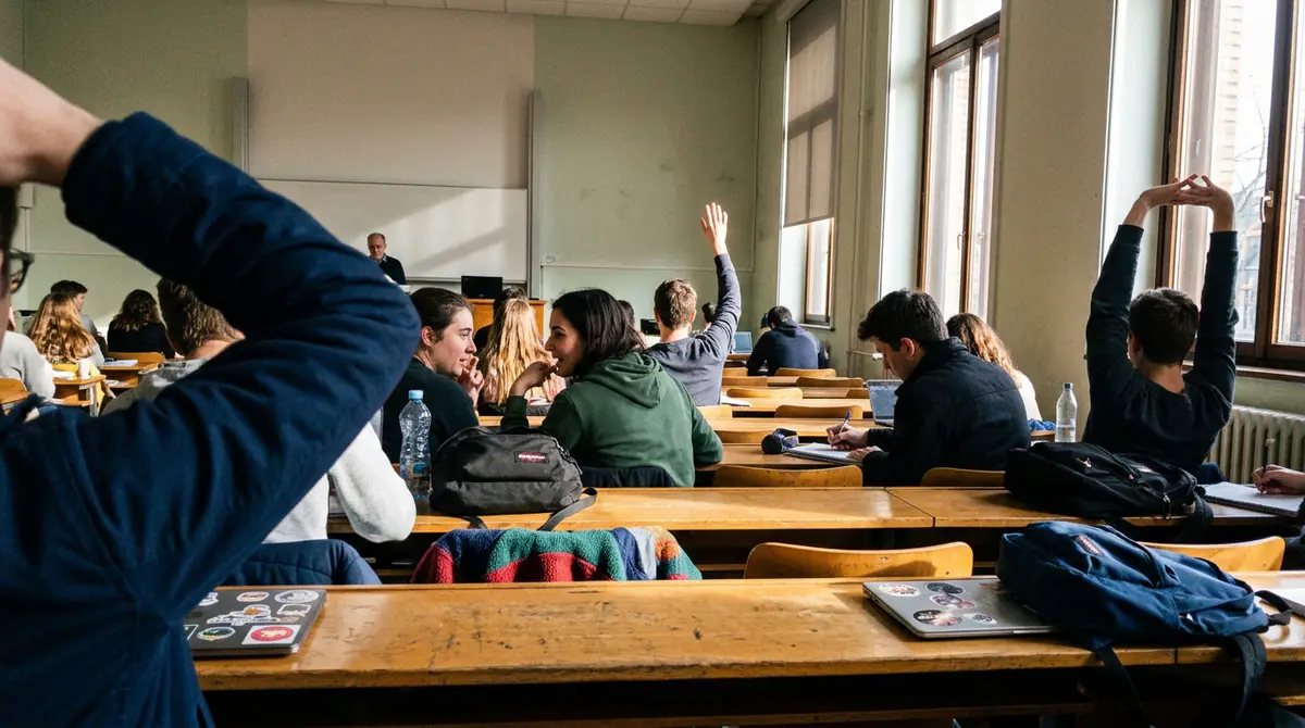 Un aula desde la última fila